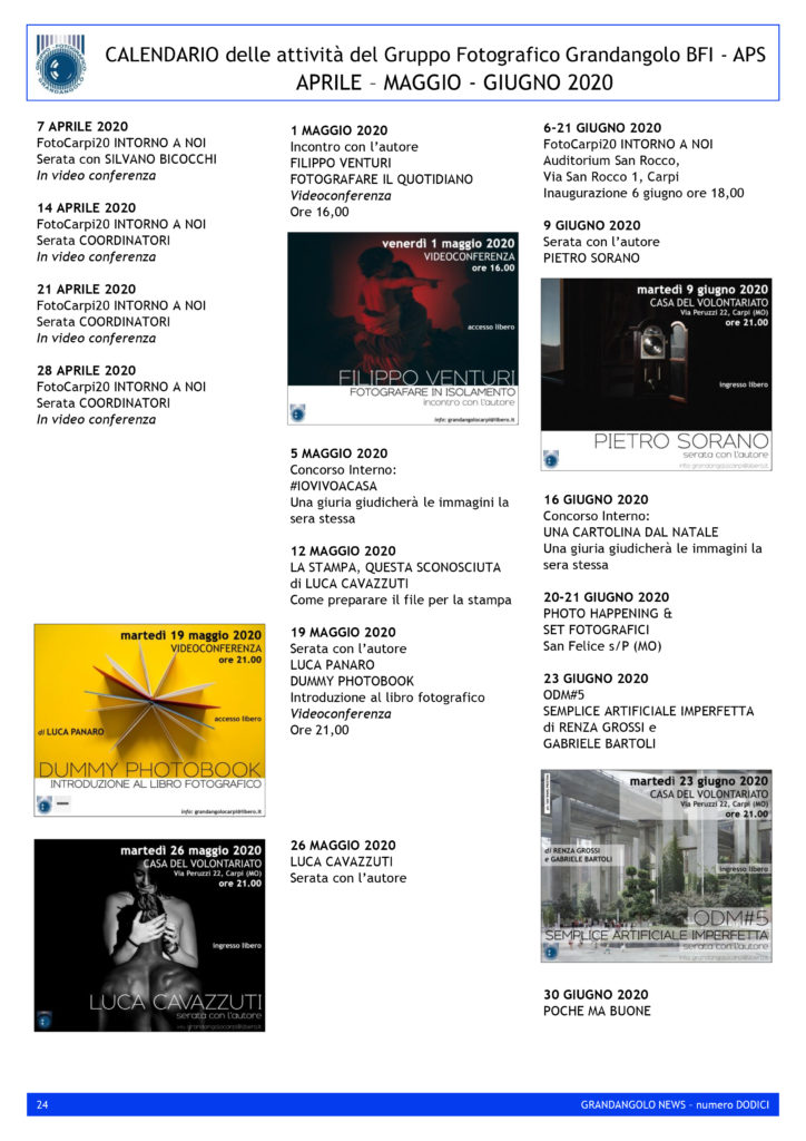 G News numero 012 CALENDARIO