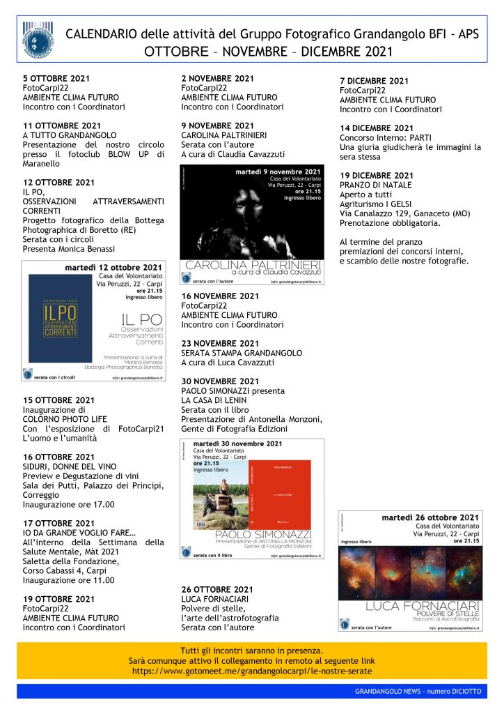 G News numero 018 CALENDARIO