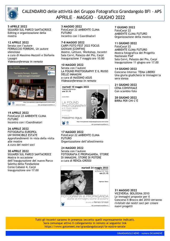 G News numero 019 CALENDARIO