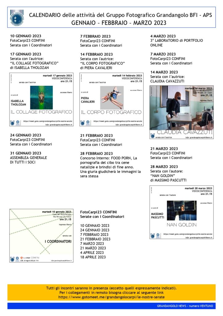 G News numero 021 CALENDARIO