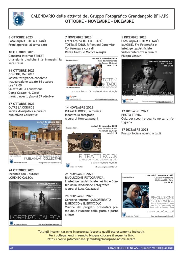 G NEWS CALENDARIO