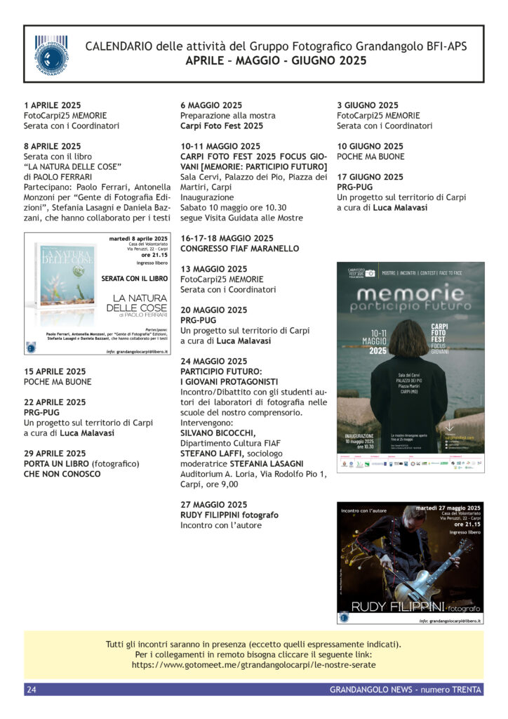 G NEWS 30 CALENDARIO